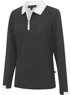 Birdee Sport Shirts|Women's Cosmic Ambrose Long Sleeve Top - White/Black