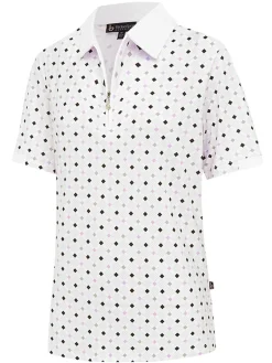 Birdee Sport Shirts|Women's Pyramid Ambrose Short Sleeve Top - White/Lilac