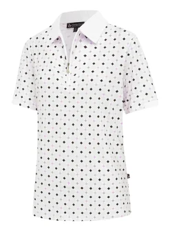 Birdee Sport Shirts|Women's Pyramid Ambrose Short Sleeve Top - White/Crystal