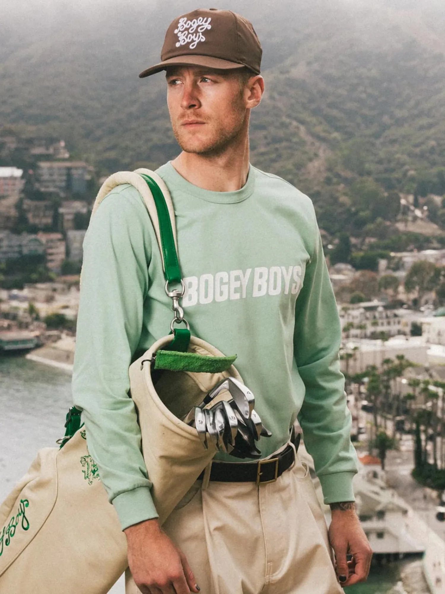 Bogey Boys Shirts|Bold Logo Longsleeve T-Shirt - Fair Green