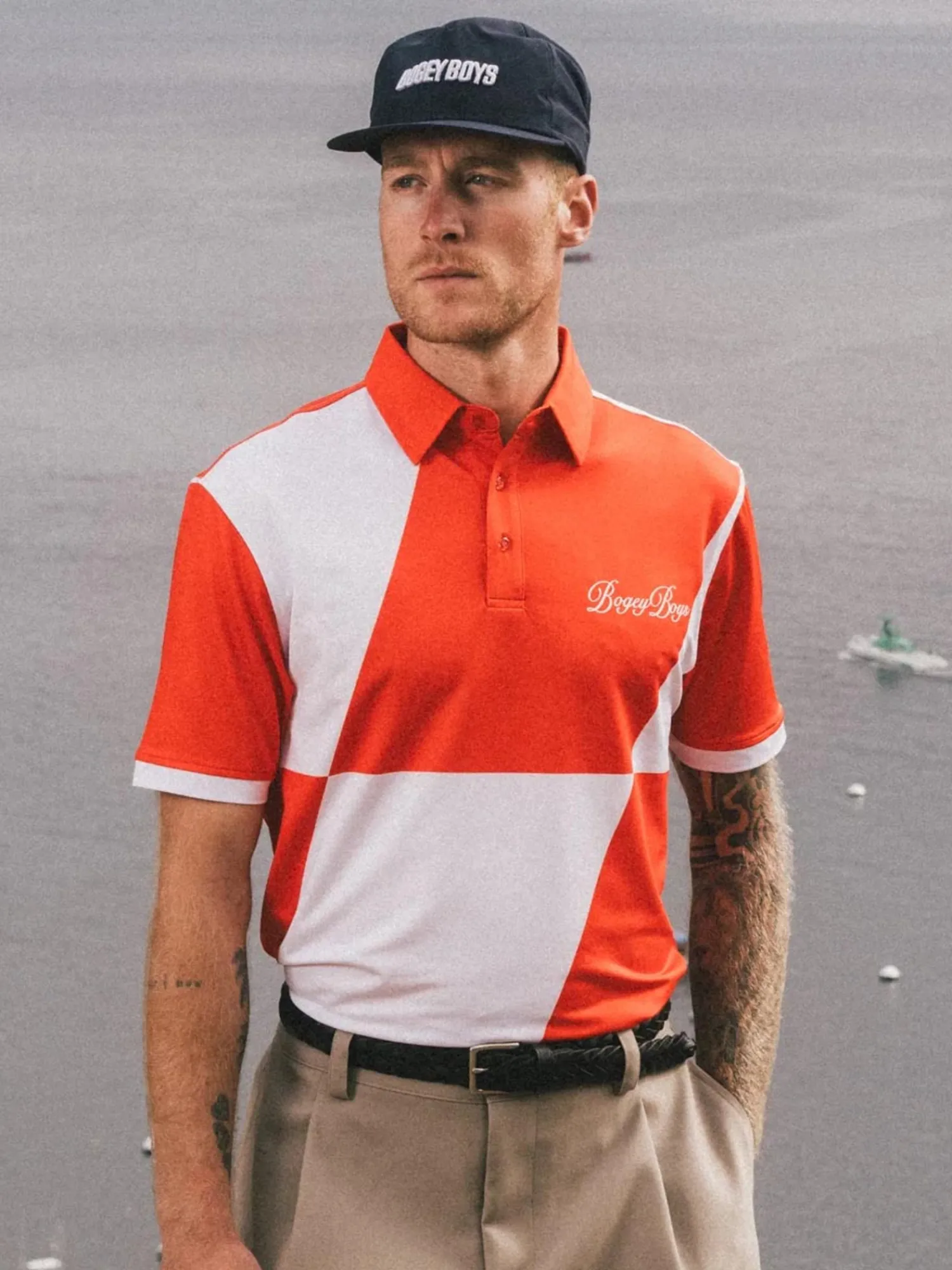 Bogey Boys Shirts|Slanted Athletic Polo - Tangerine