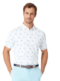 Callaway Shirts|All Over Birdie Polo - Bright White