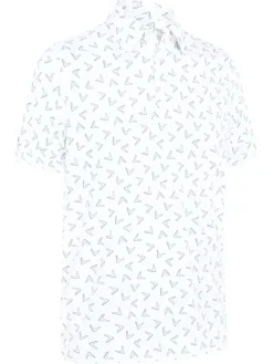 Callaway Shirts|All Over Large Chev Print Polo - Bright White