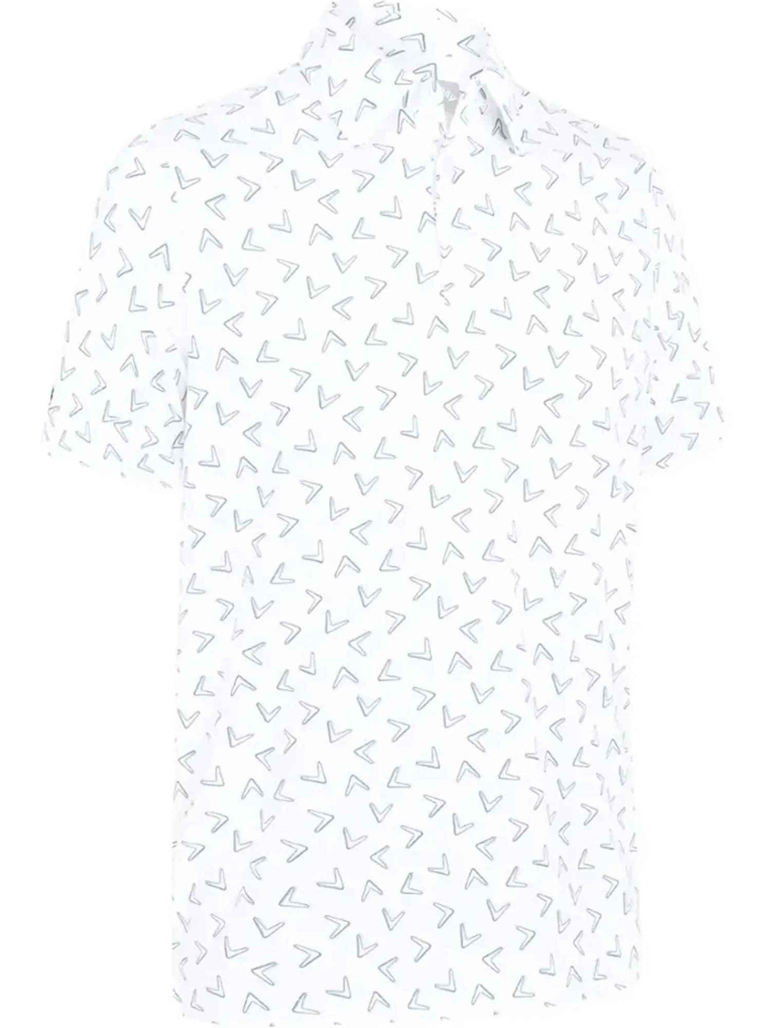 Callaway Shirts|All Over Large Chev Print Polo - Bright White