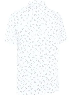 Callaway Shirts|All Over Large Chev Print Polo - Bright White