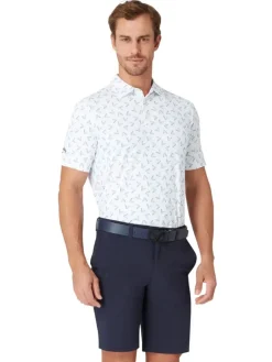 Callaway Shirts|All Over Large Chev Print Polo - Bright White