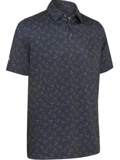 Callaway Shirts|All Over Large Chev Print Polo - Caviar