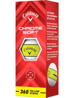 Callaway New Golf Balls|Chrome Soft 360 Yellow Stripe Golf Balls