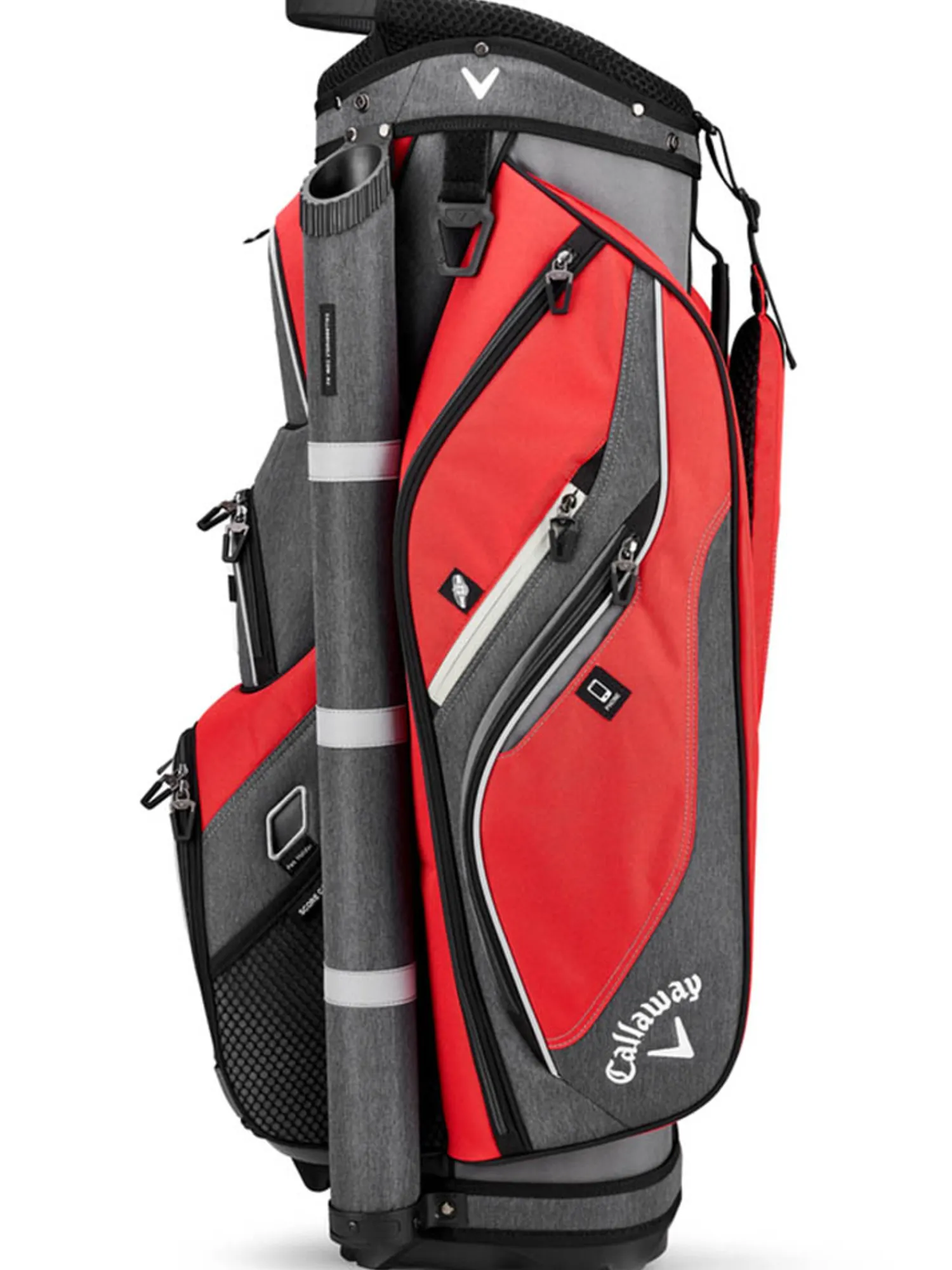 Callaway Cart Bags|Clearance Bags|Forrester 19 Cart Bag - Red/Titanium/Silver