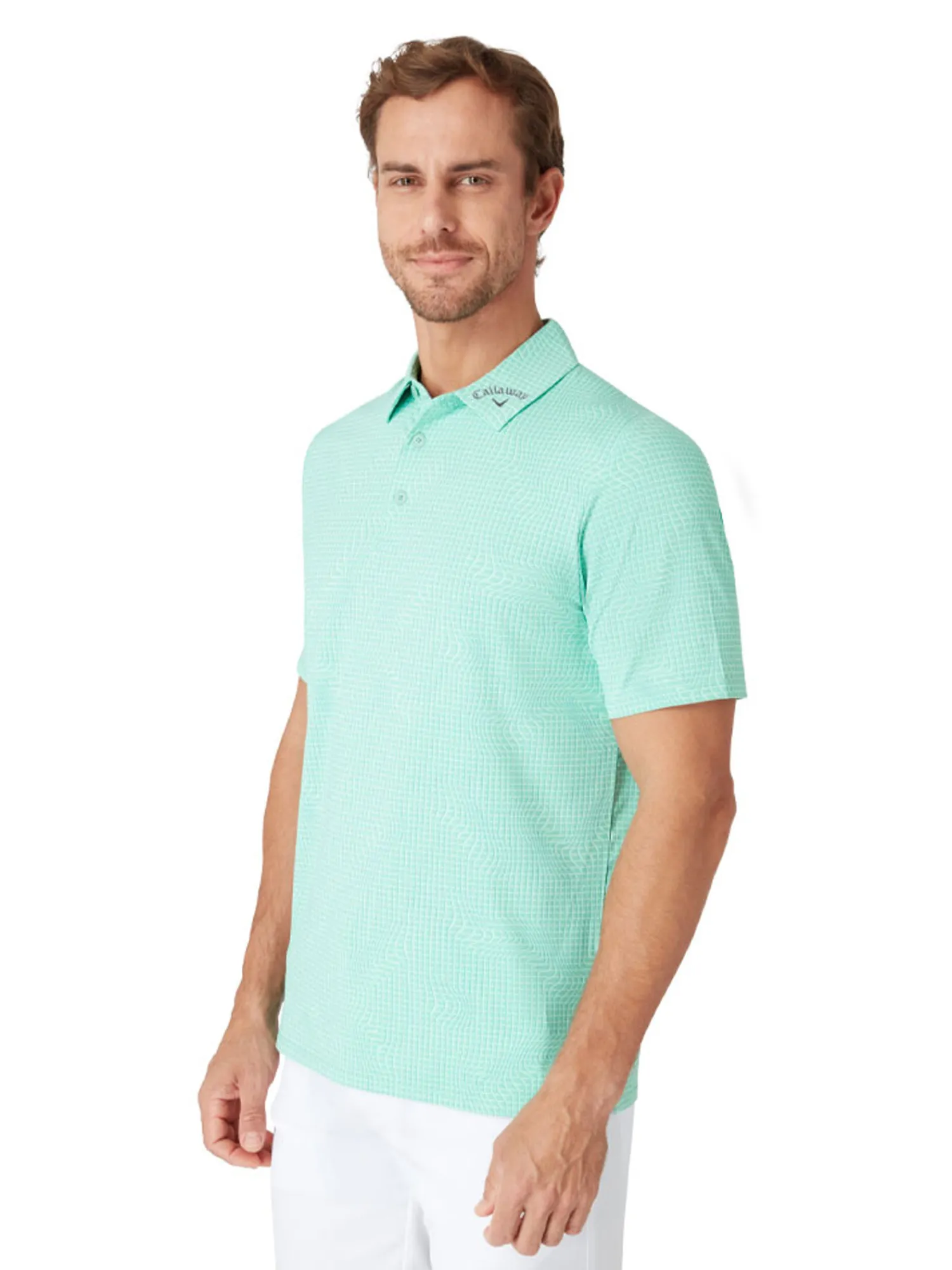 Callaway Shirts|Gingham Print Polo - Neptune Green