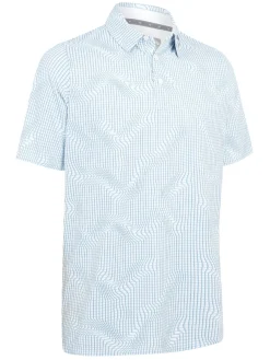Callaway Shirts|Gingham Print Polo - Bright White