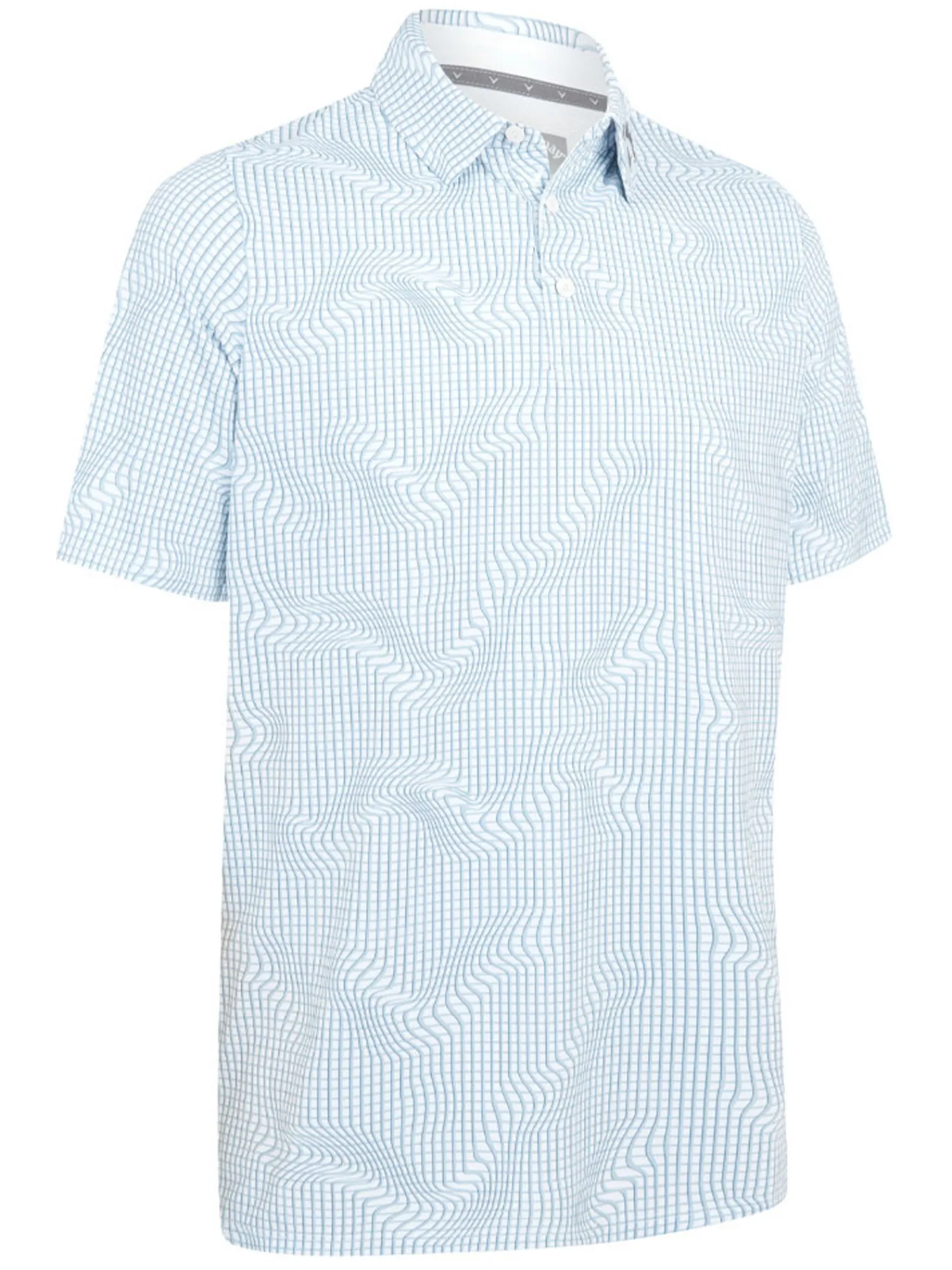 Callaway Shirts|Gingham Print Polo - Bright White