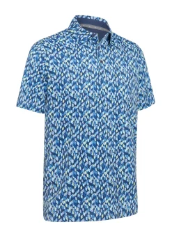 Callaway Shirts|Kaleidoscope Chev Polo - Peacoat