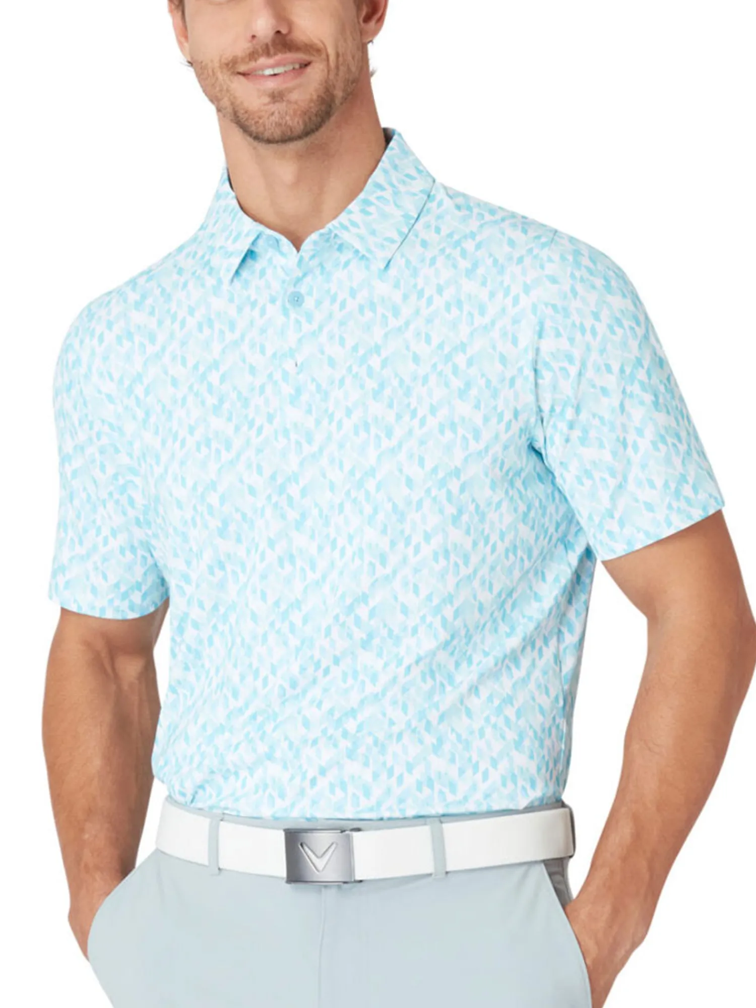 Callaway Shirts|Kaleidoscope Chev Polo - Arctic Paradise