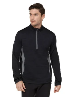 Callaway Jumpers|Textured 1/4-Zip Pullover - Caviar