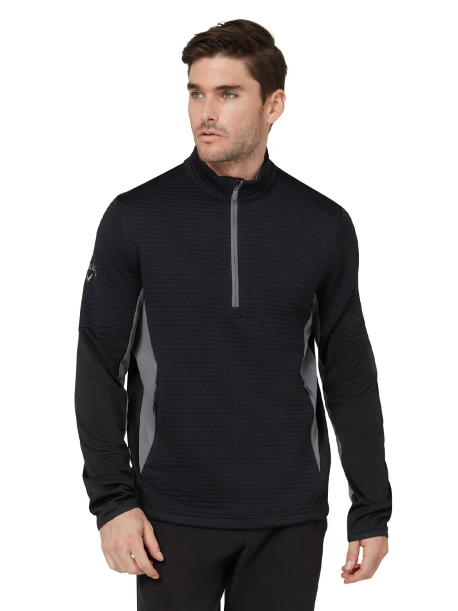 Callaway Jumpers|Textured 1/4-Zip Pullover - Caviar