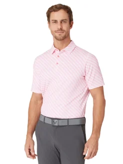 Callaway Shirts|Twill Print Polo - Strawberry Pink
