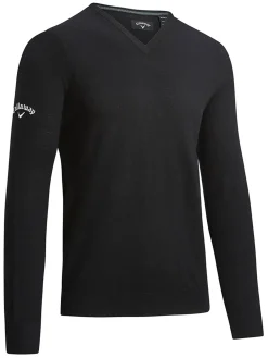 Callaway Jumpers|V-Neck Merino Sweater - Black Onyx