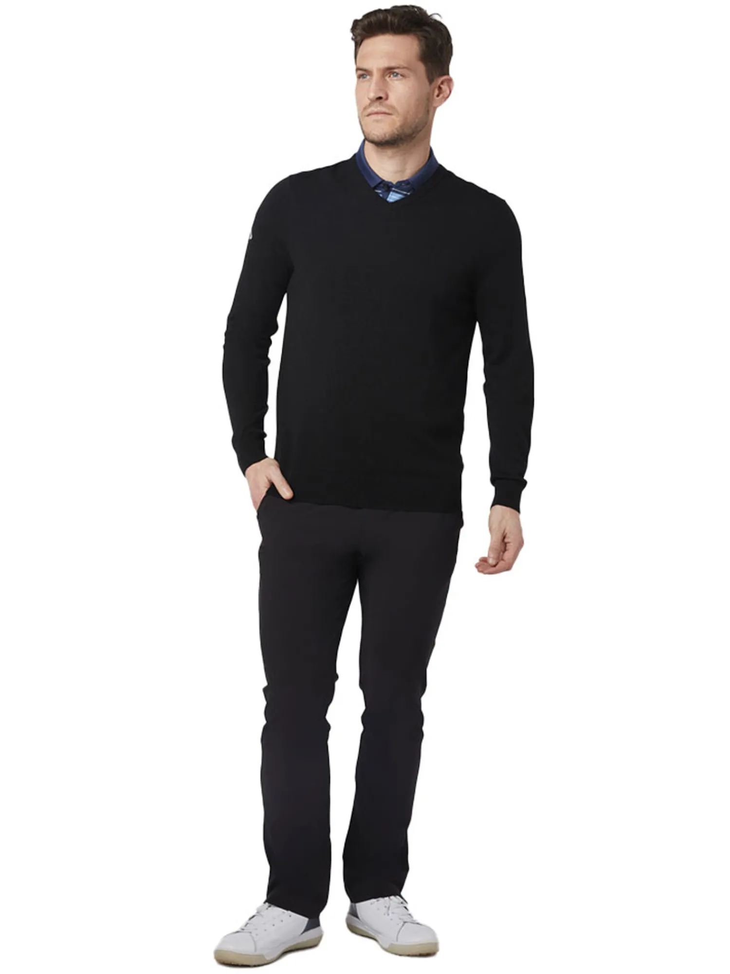 Callaway Jumpers|V-Neck Merino Sweater - Black Onyx