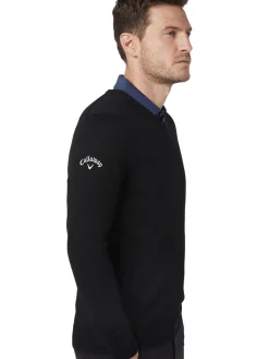 Callaway Jumpers|V-Neck Merino Sweater - Black Onyx