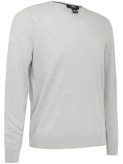 Callaway Jumpers|V-Neck Merino Sweater - Pearl Blue