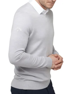 Callaway Jumpers|V-Neck Merino Sweater - Pearl Blue