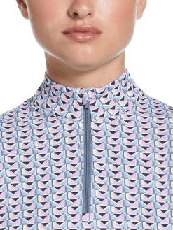 Callaway Shirts|Women's Chev Geo Sun Protection Top - Flint Stone
