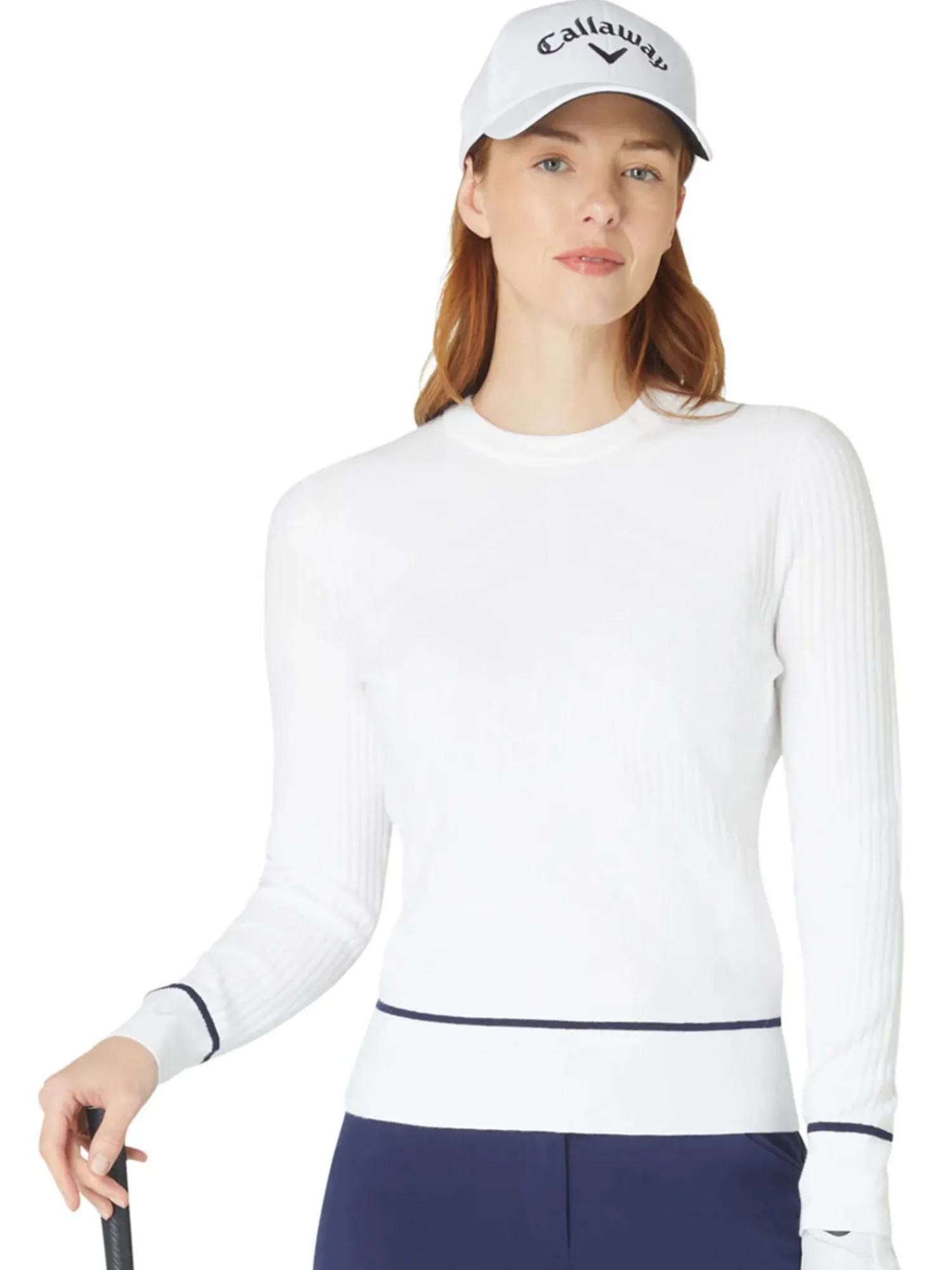 Callaway Jumpers|Women's Chev Sweater - Brilliant White