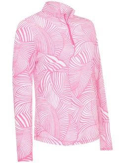Callaway Shirts|Women's Stencil Floral Sun Protection Top - Cheeky Pink