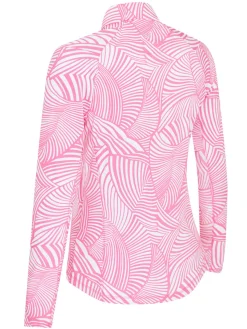 Callaway Shirts|Women's Stencil Floral Sun Protection Top - Cheeky Pink