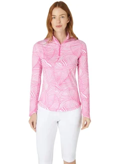 Callaway Shirts|Women's Stencil Floral Sun Protection Top - Cheeky Pink