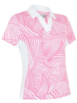 Callaway Shirts|Women's Stencil Floral Polo - Cheeky Pink