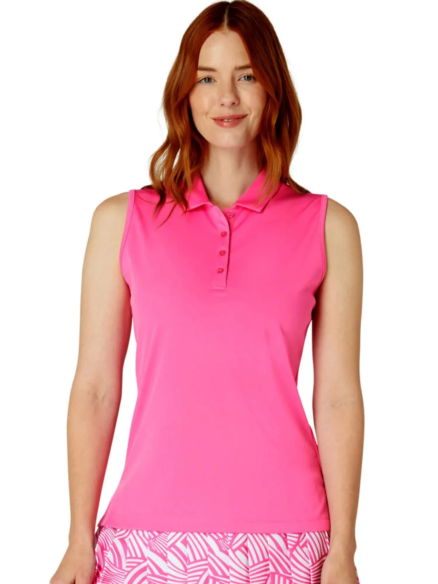 Callaway Shirts|Women's Tournament Sleeveless Polo - Cheeky Pink