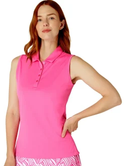 Callaway Shirts|Women's Tournament Sleeveless Polo - Cheeky Pink
