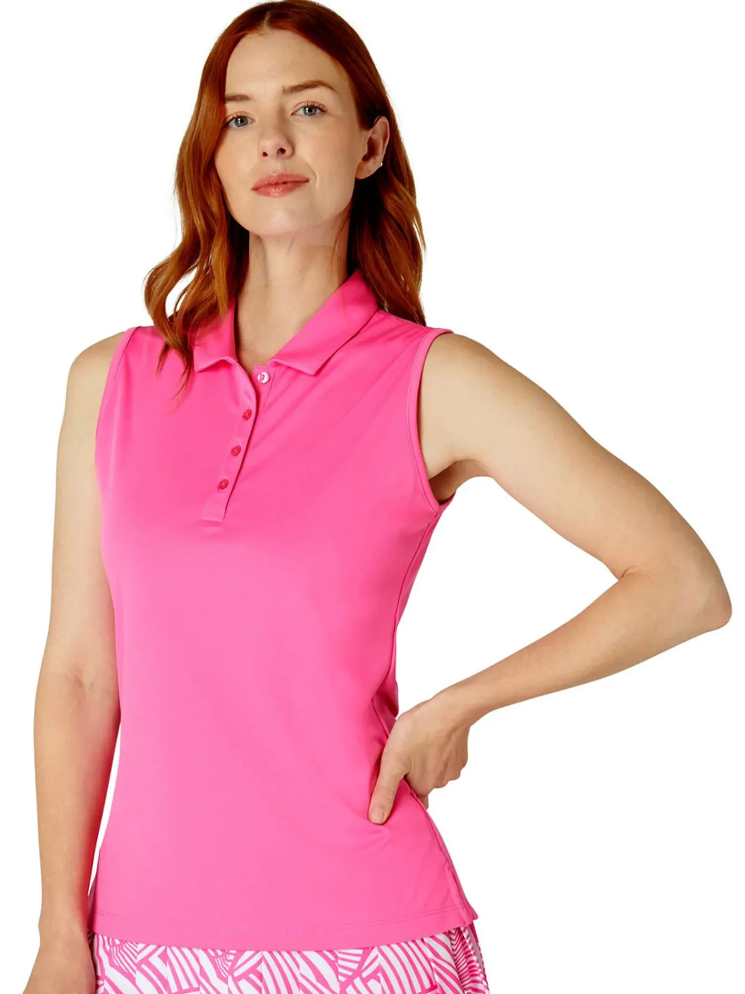Callaway Shirts|Women's Tournament Sleeveless Polo - Cheeky Pink