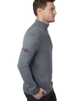 Callaway Jumpers|1/4-Zip Blended Merino Sweater - Steel Heather