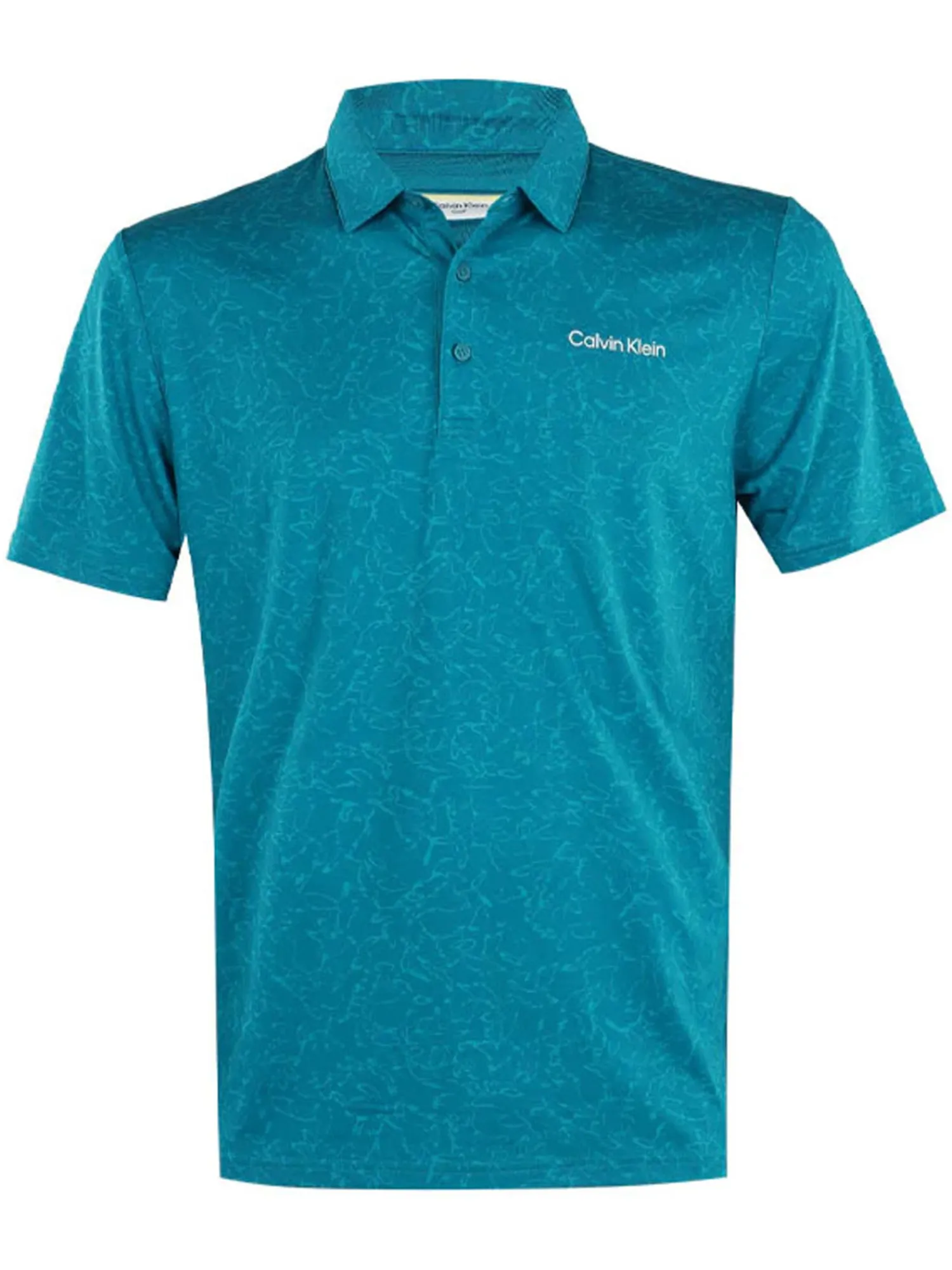 Calvin Klein Shirts|Abstract Watercolour Printed Polo Shirt - Sea Green