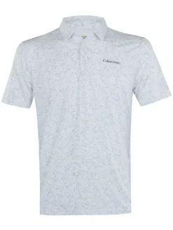 Calvin Klein Shirts|Abstract Watercolour Printed Polo Shirt - White