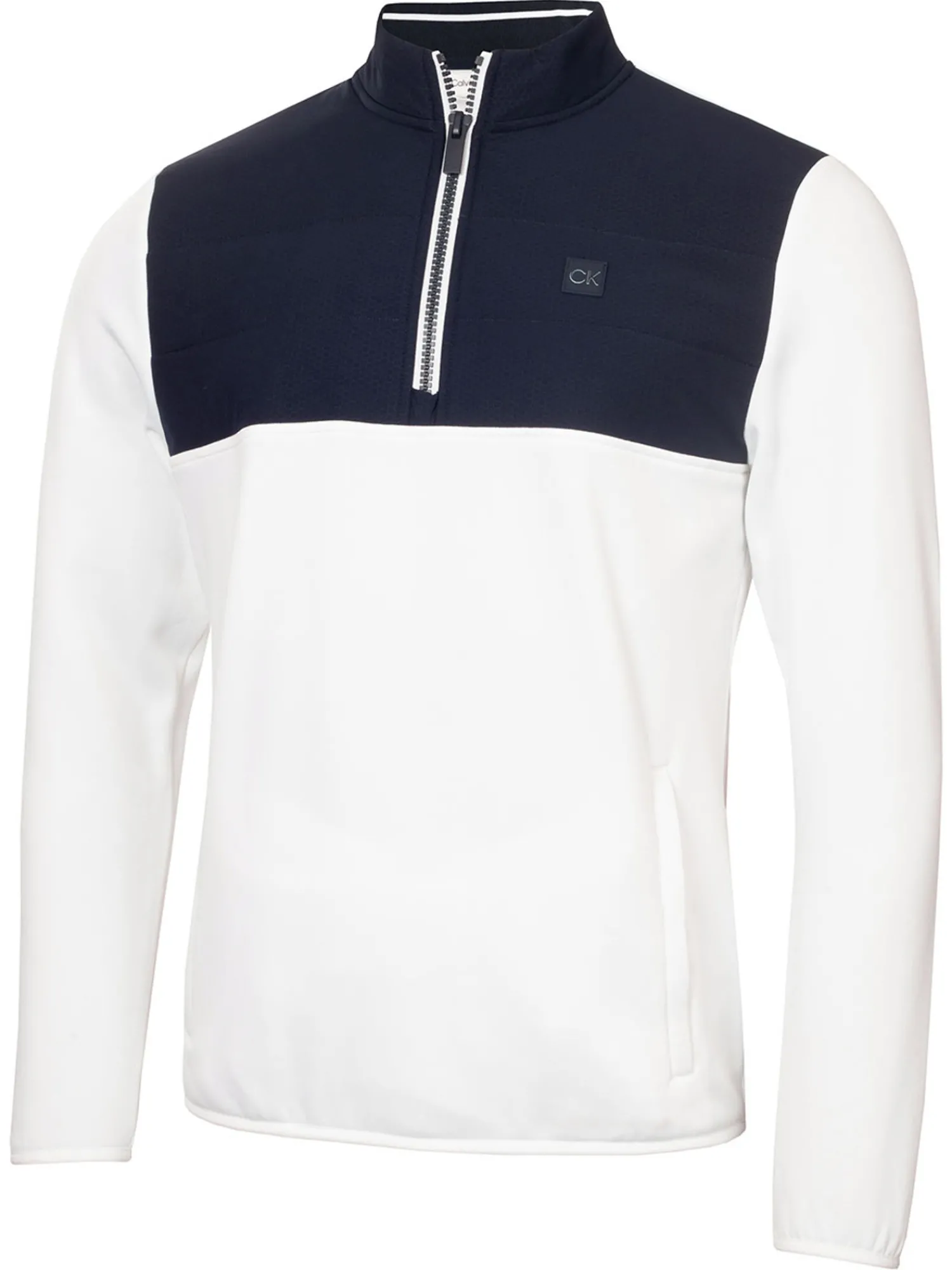 Calvin Klein Jumpers|Atlantic Hybrid Half Zip - White/Navy