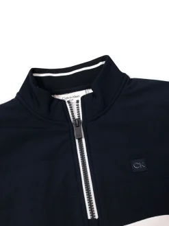 Calvin Klein Jumpers|Atlantic Hybrid Half Zip - White/Navy