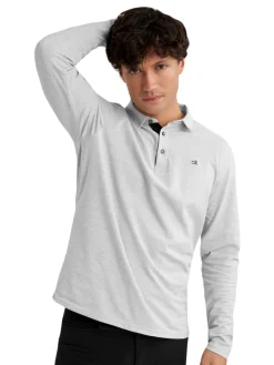 Calvin Klein Shirts|Bayard Long Sleeve Polo - Silver Marl