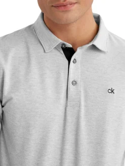 Calvin Klein Shirts|Bayard Long Sleeve Polo - Silver Marl