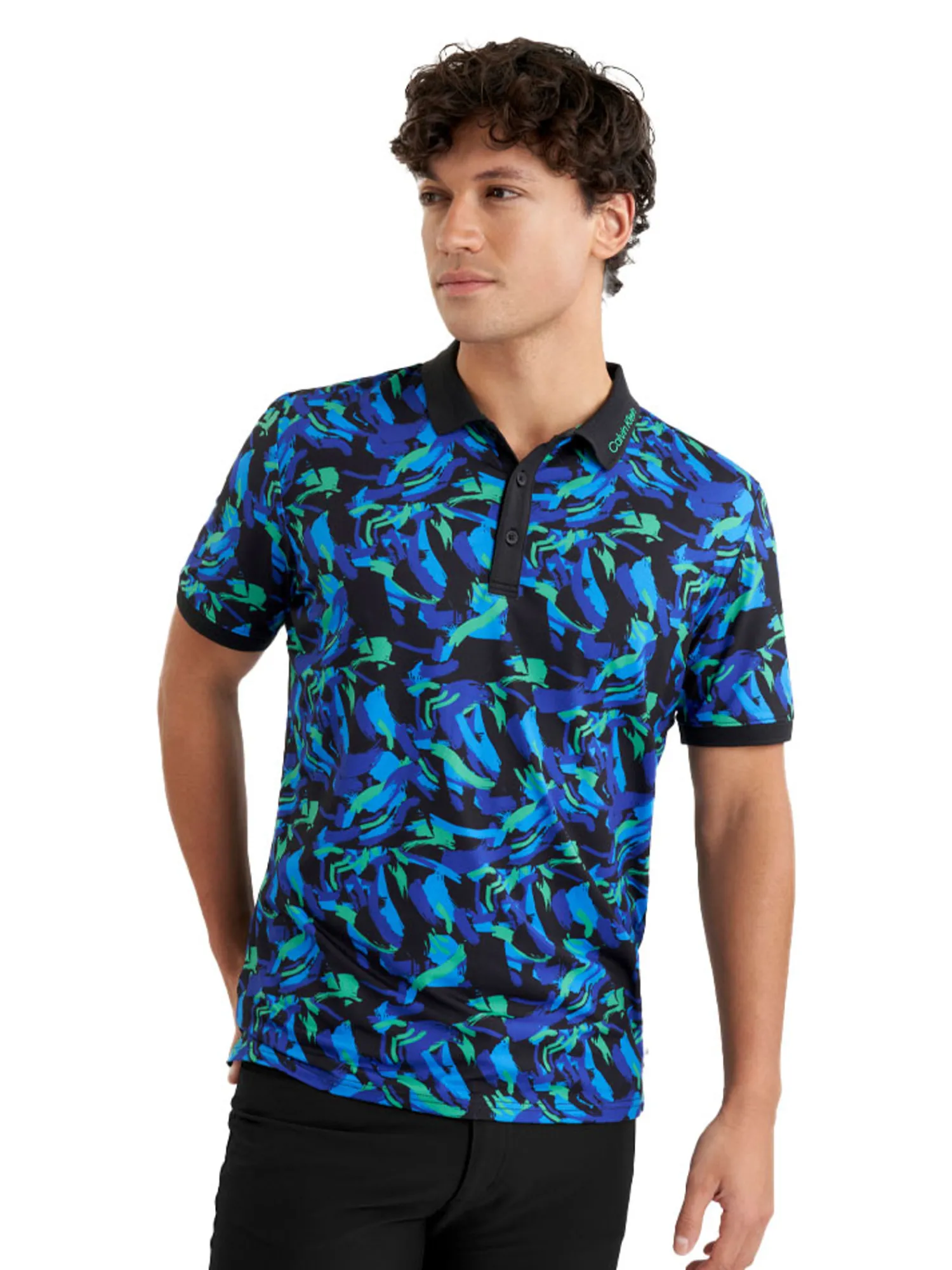 Calvin Klein Shirts|Brushstroke Print Polo - Brushstroke Print