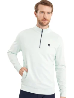 Calvin Klein Jumpers|Concord Half Zip Sweater - Light Jade
