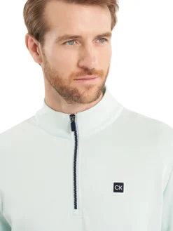 Calvin Klein Jumpers|Concord Half Zip Sweater - Light Jade