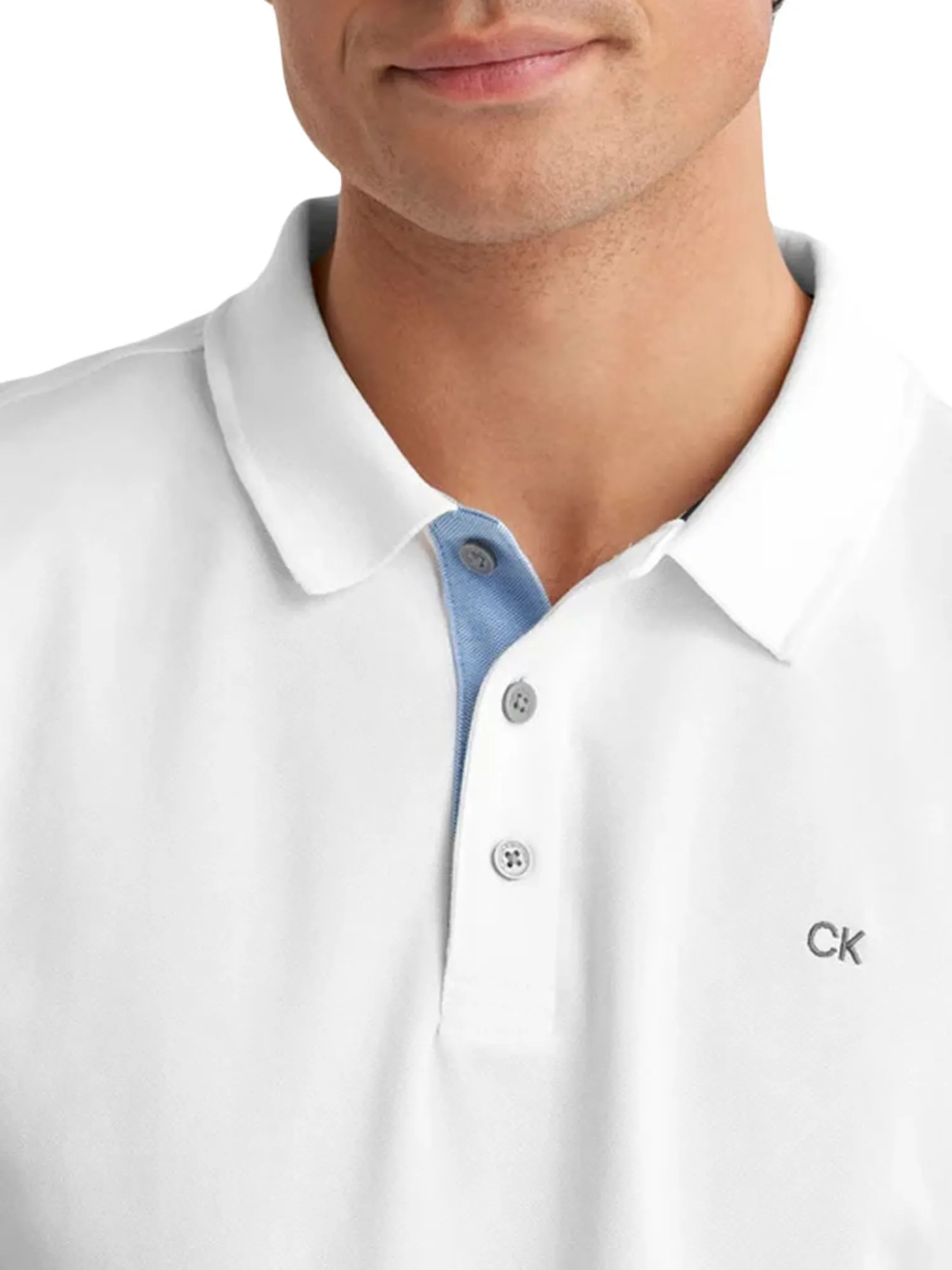 Calvin Klein Shirts|Cotton Blend Quad Polo - White