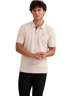 Calvin Klein Shirts|Cotton Blend Quad Polo - Stone