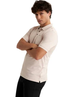 Calvin Klein Shirts|Cotton Blend Quad Polo - Stone