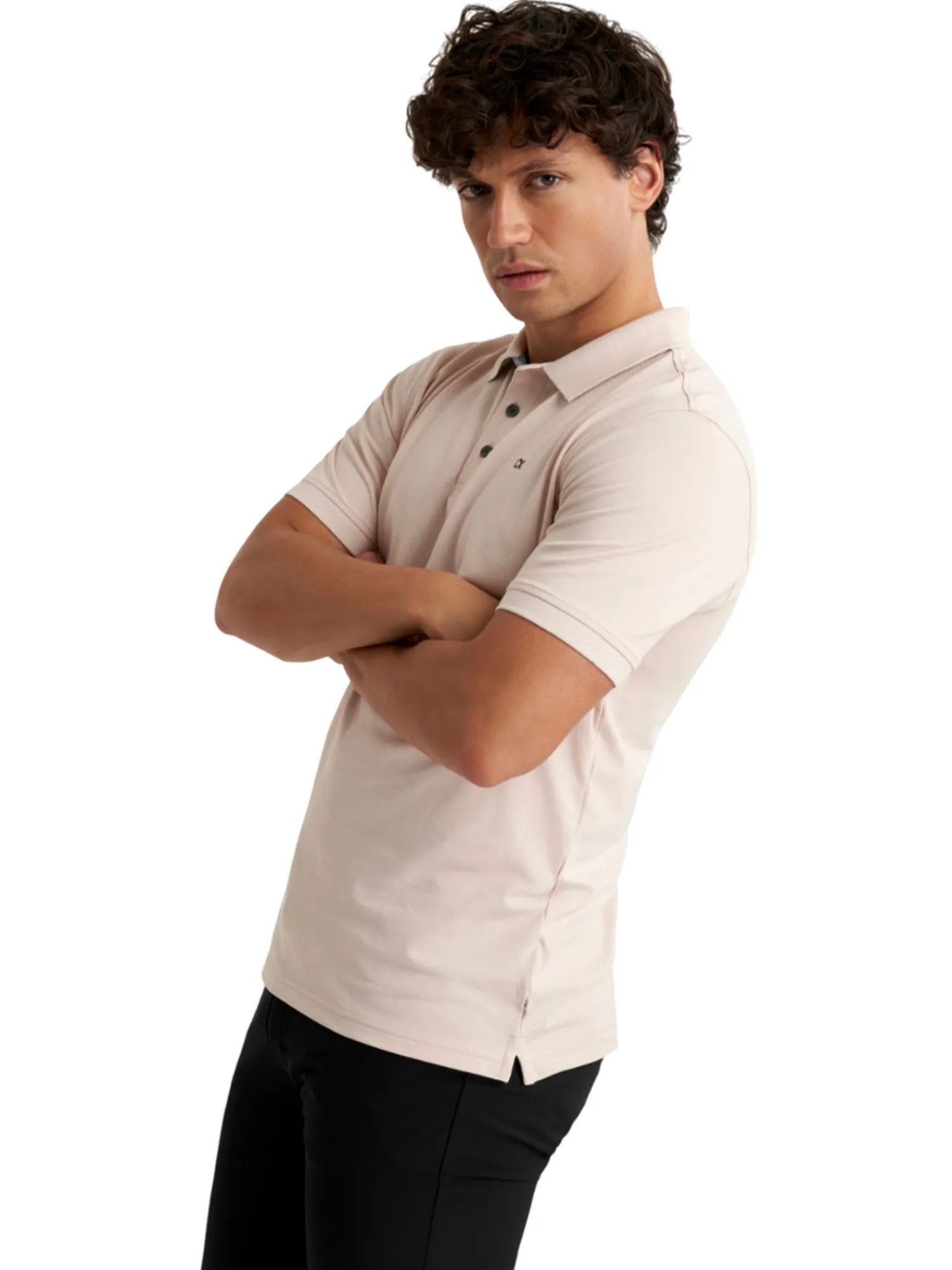 Calvin Klein Shirts|Cotton Blend Quad Polo - Stone