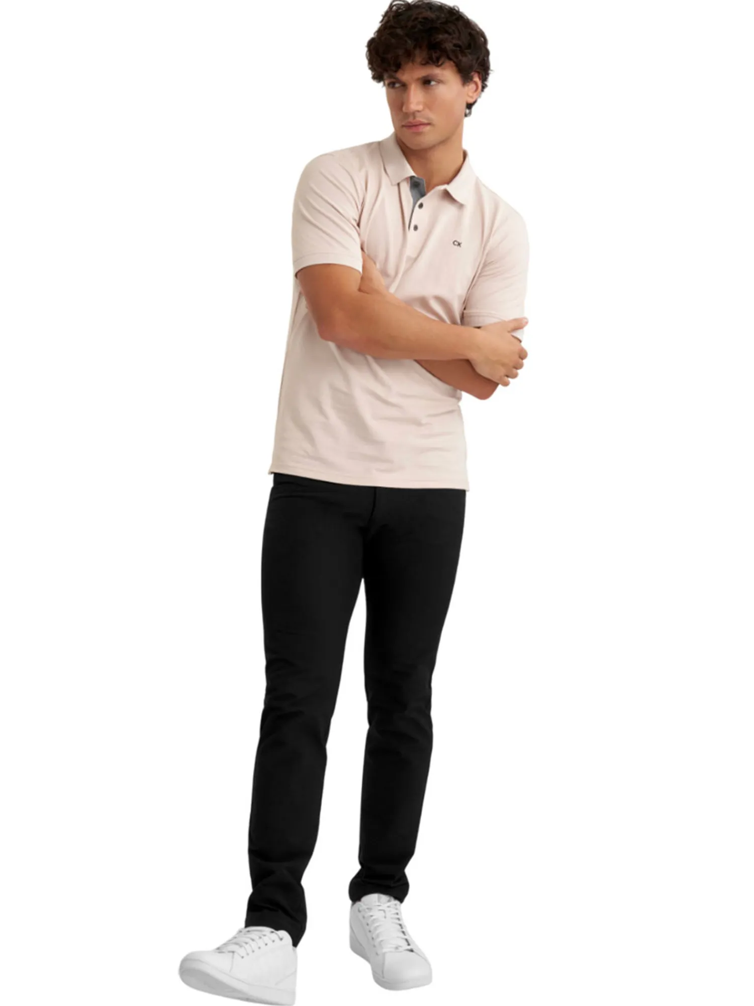 Calvin Klein Shirts|Cotton Blend Quad Polo - Stone